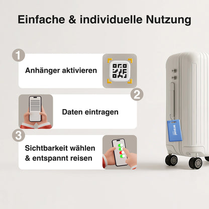 Smarter Kofferanhänger  -  mit QR-Code & NFC Funktion